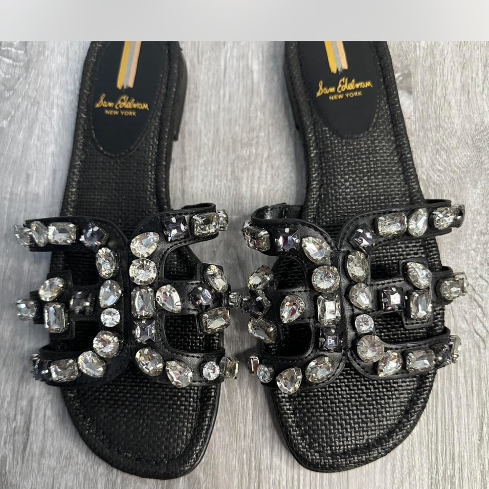 Sam Edelman Black Embellished Sandals